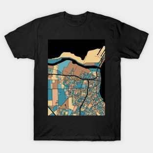 Corpus Christi Map Pattern in Mid Century Pastel T-Shirt